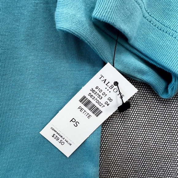TALBOTS Cotton Long Sleeve Tee/ Blue Frosting - Picture 3 of 4